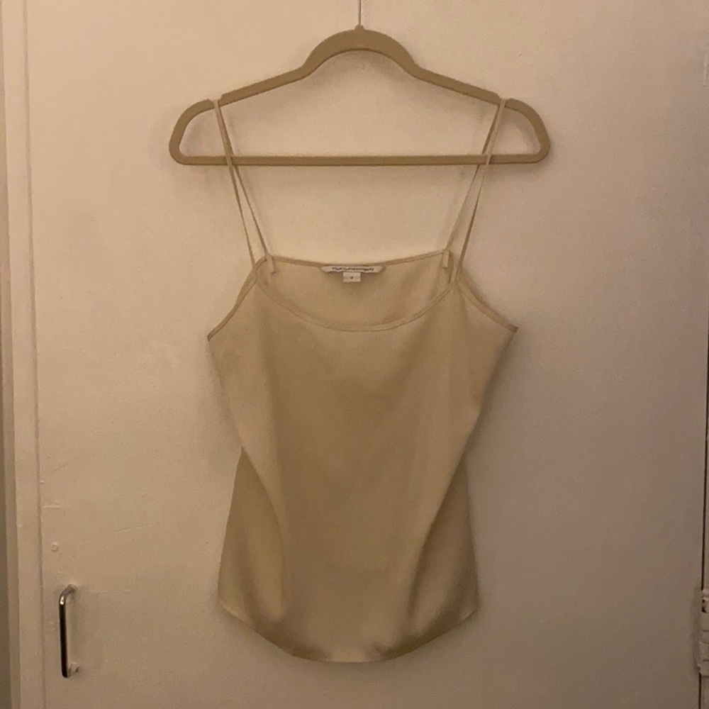 White silk cami top
